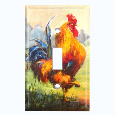 Plaque murale coq avec poules