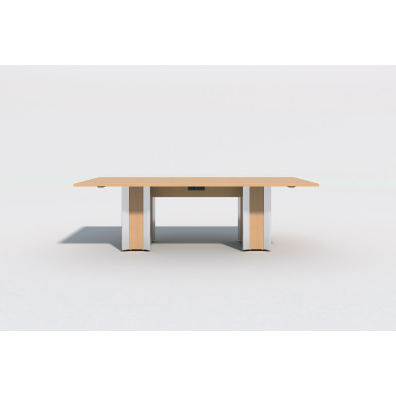 Table de conférence rectangulaire avec modules d'alimentation, Chêne du château
