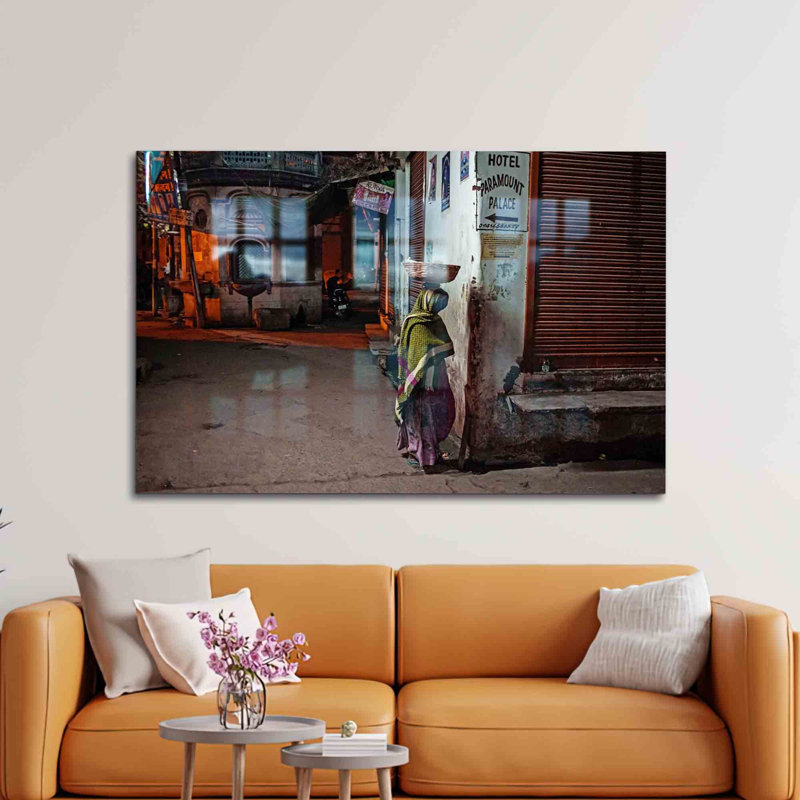 Décoration murale en verre inspirée de Indian Alley, H 31,5 po x l 47,2 po