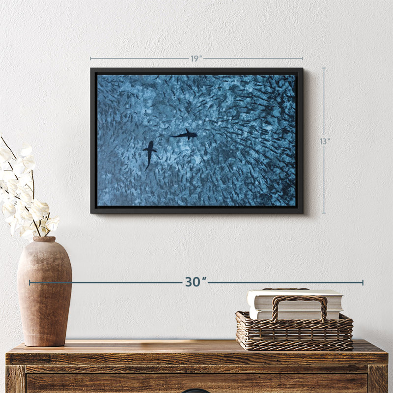 " Sharks And Fish Wall Art ", 13" H x 19" W