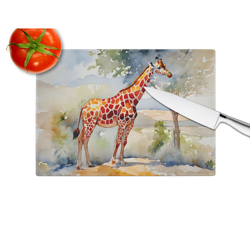 Giraffe Glass Cutting Board Large