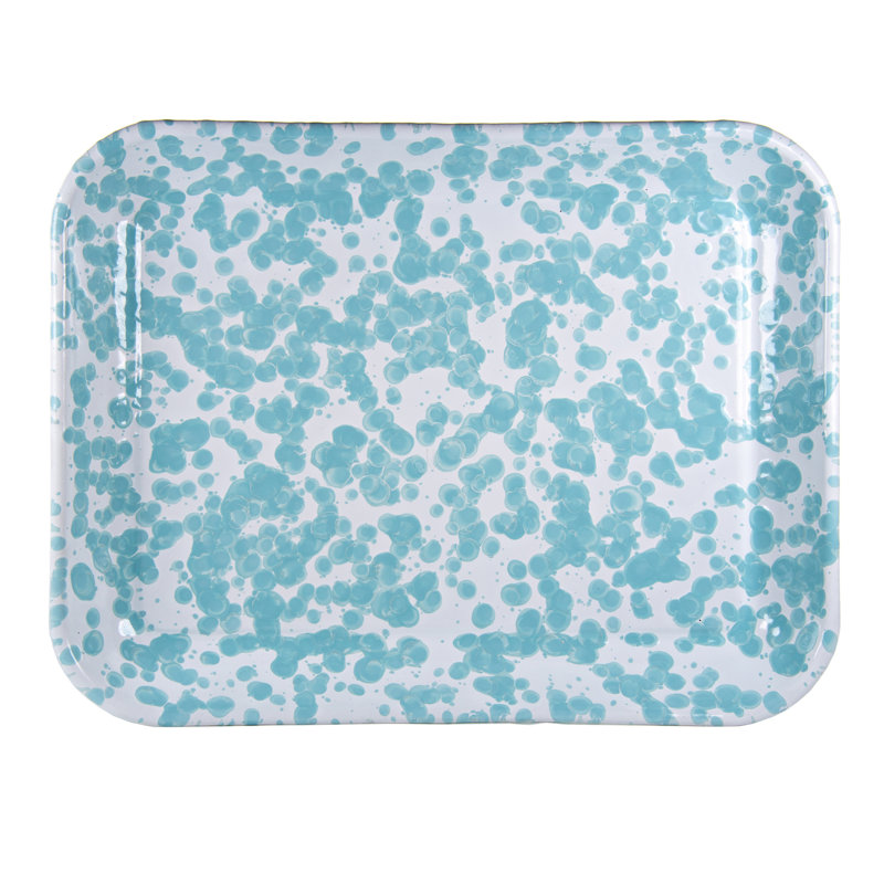 Set of 2 Cobalt Swirl Quarter Sheet Trays, Sea Glass