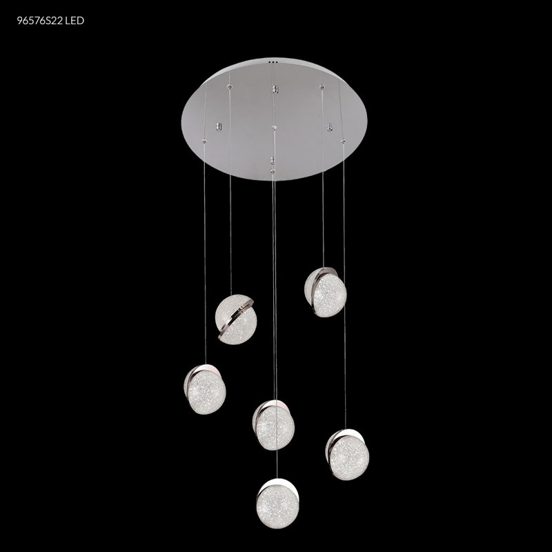 Crystal Ice 6 - Light Silver LED Cluster Pendant
