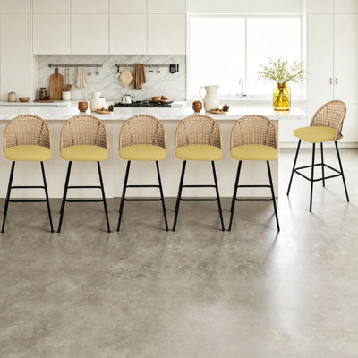 Yes Upholstered Chenille Bar Stool