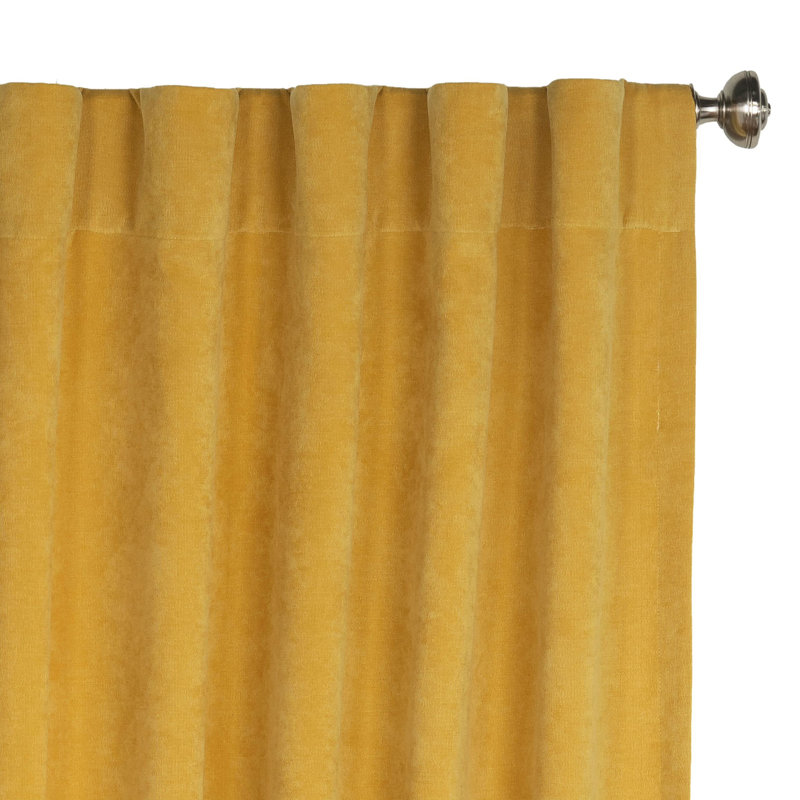 Padma Semi Sheer Curtain Single Panel, Yellow