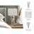 24X12" Alabaster Pieces Table Lamp, White