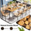 Ensemble de 9 chaises de table de salle à manger de patio, 86,5 po L Table de salle à manger avec trou pour parasol