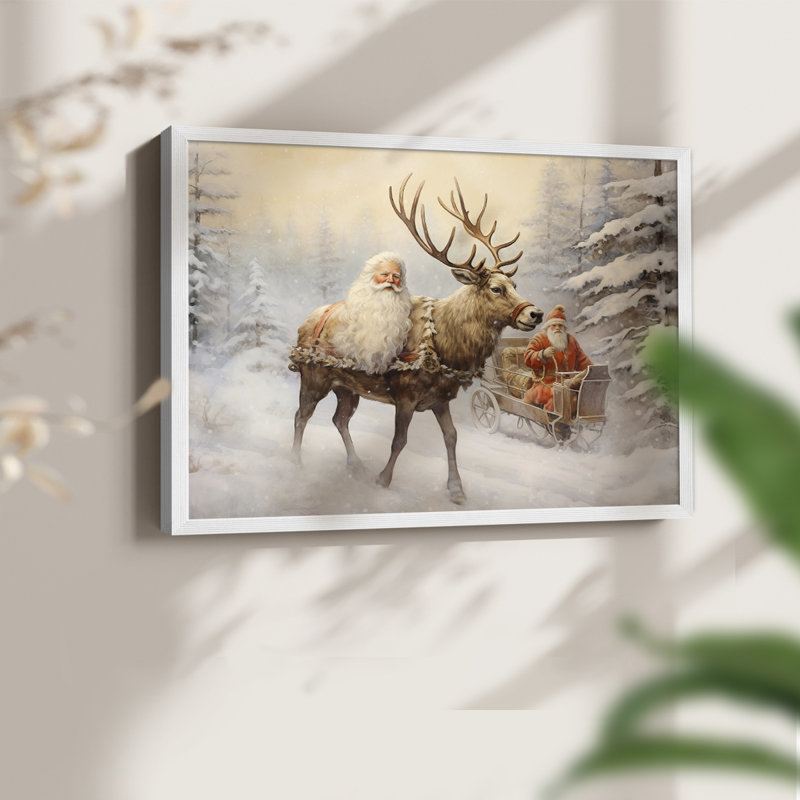 Chirstmas Art-CCCLVI -Framed Print - Restickable, H 22 po x l 28 po, Blanc