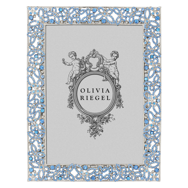 Papillon Metal Picture Frame, 5" W x 7" H, Blue