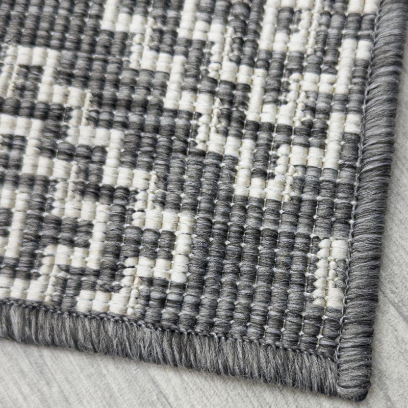 Runner Geometric Shapes Flatweave Area Rug, Runner 60 x 240 cm