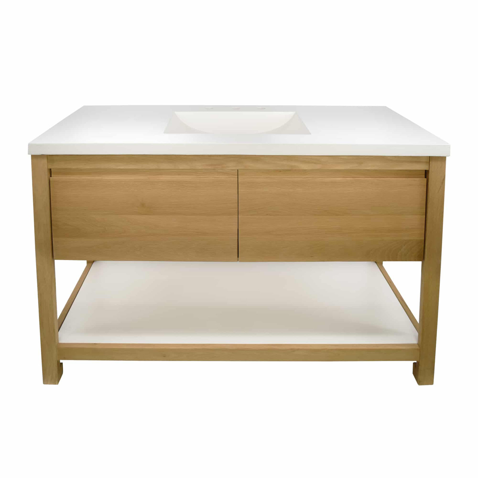 Solace 49" Single Bathroom Vanity Set, Sunrise Oak, Pearl