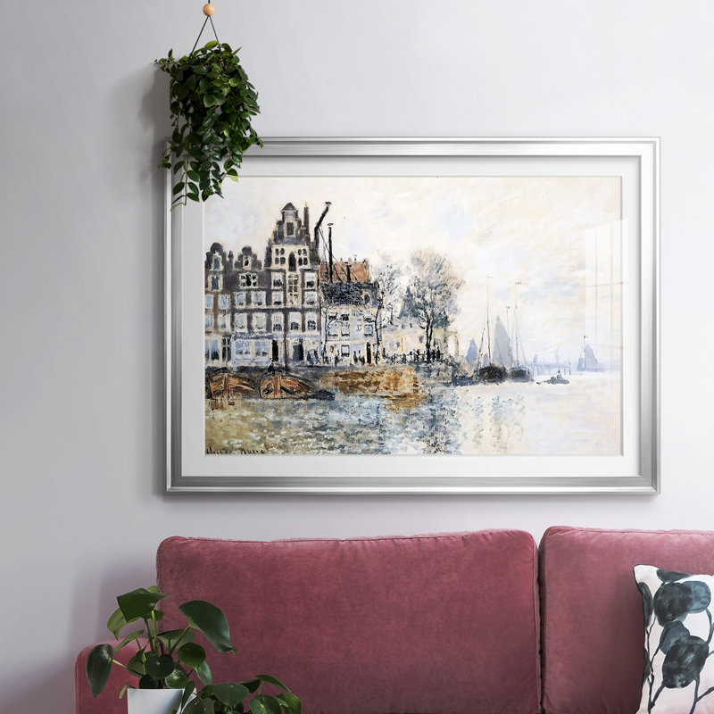 View of Amsterdam, 1874-FramedFramed Print W Beveled Matt and Glass, Argent, H 19 po x l 27 po x P 1,5 po