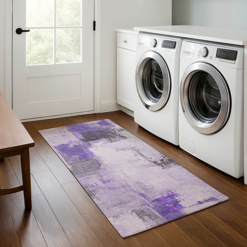 Premium Machine Washable Pinkston Abstract Rug, Runner 2'3" x 7'6"