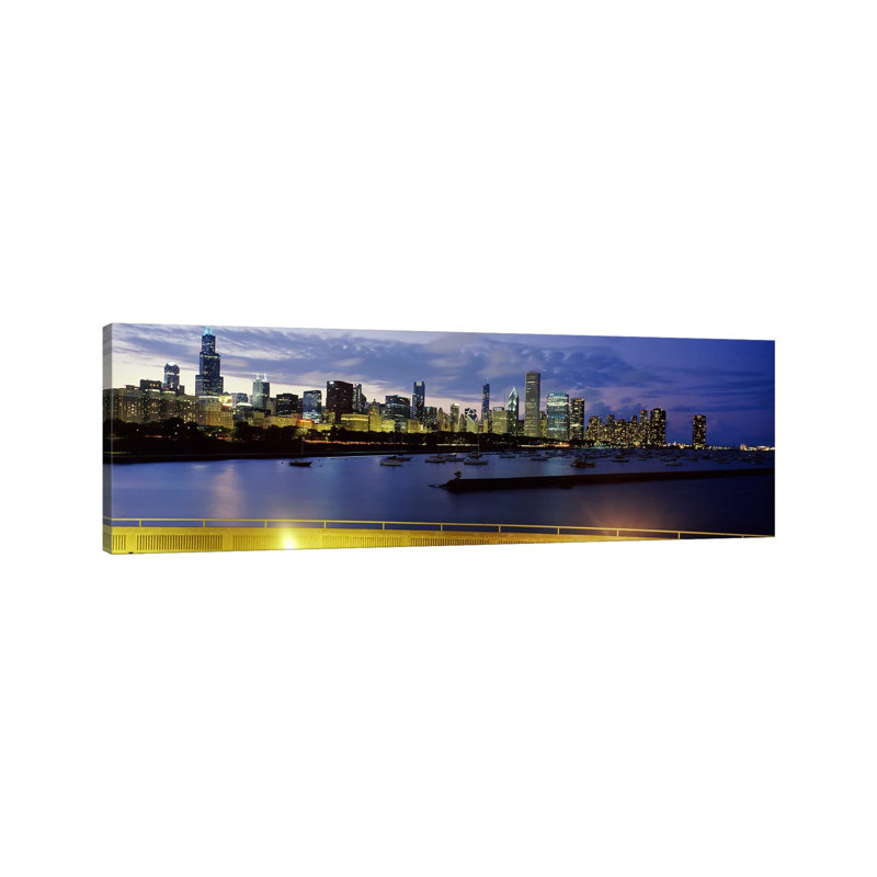Buildings at the Waterfront, Lake Michigan, Chicago, Illinois, USA #2 1 Piece Wrapped Canvas Panoramic Wall Art