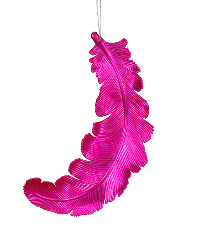 Ornement de Noël incassable de plume, Cerise Rose
