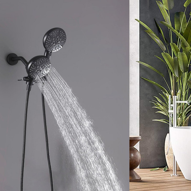 Combinaison de pluie à 3 voies à haute pression, pomme de douche luxueuse et douche à main séparément ou ensemble, avec tuyau de douche et bras de douche