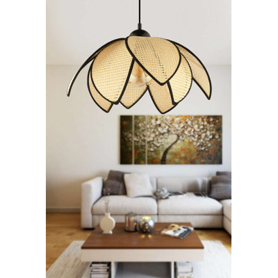 Lustre élégant crème et noir, hauteur réglable 12,6 - 27,6 pouces | Corps en plastique élégant avec capuchon en PVC, plaque de base 9 x 2,8 pouces | Douille E27 compatible, 40 W maximum | Éclairage moderne pour la décoration intérieure, indice de protection IP20