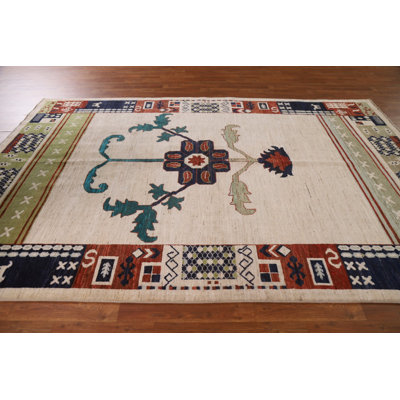 One-of-a-Kind 6'3'' X 9'7'' New Age Wool Area Rug in Beige