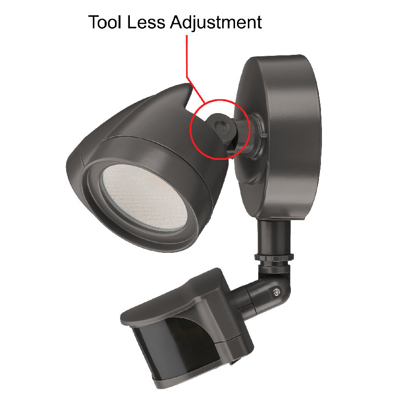 1 - Head LED Hardwired Dusk to Dawn Outdoor Security Flood Light with Motion Sensor, Bronze