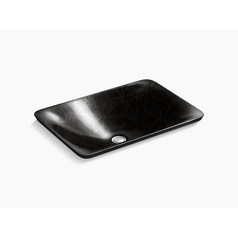 KOHLER Sartorial Paisley Carillon ARTIST EDITIONS Rectangle Wading Pool Bathroom Sink, Black