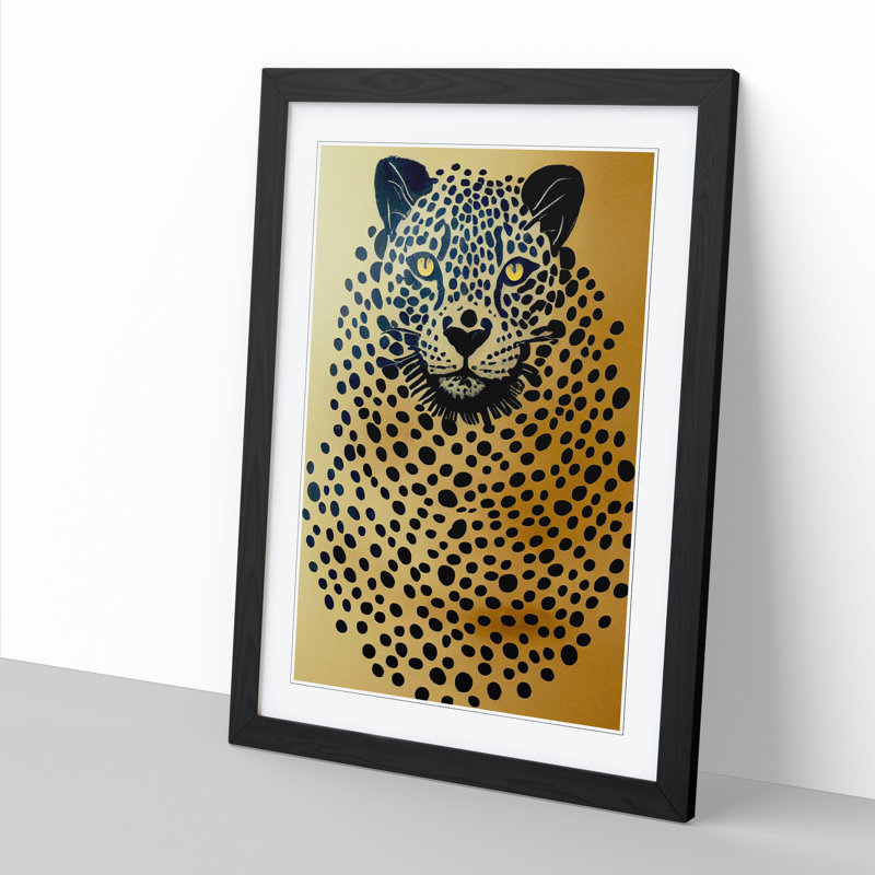 Leopard Modern Vol.1 - Picture Frame Print, 64cm H x 46cm W x 2cm D, Black