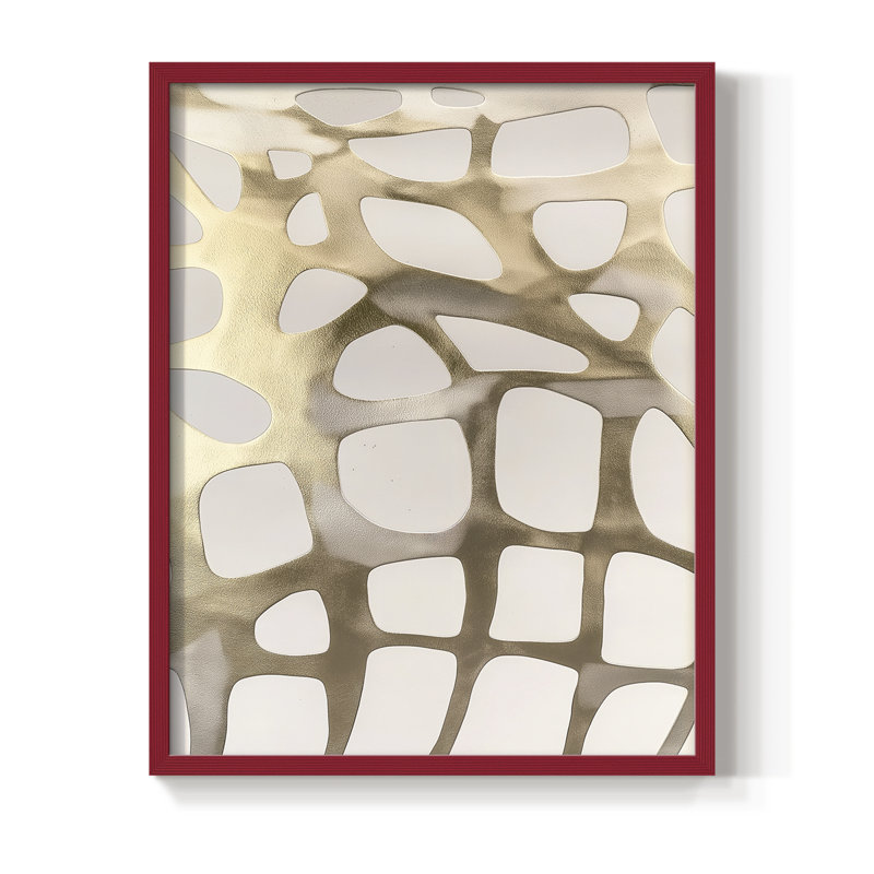 Impression abstraite encadrée XLVI - prête à être accrochée - fabriquée aux États-Unis, Rouge, H 10 po x l 8 po