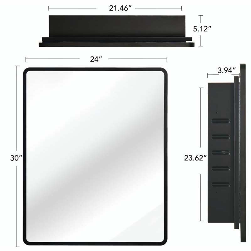 Armoire à pharmacie avec miroir Demarien, H 30 po x l 24 po x P 5,12 po