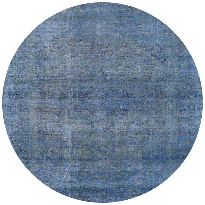 Tapis oriental bleu Roldene, Rond 8 pi