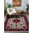 Kenzah Collection Digital Print Cotton-Polyester Burgundy Floral Rug-490794367