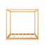 Grand lit à baldaquin naturel avec pieds de soutien - structure en bois de pin stable, configuration de matelas frais, baldaquin élégant, plateforme avec effet de refroidissement sous le lit, look de chambre à coucher moderne, air personnalisé