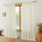 Semi Sheer Rod Pocket Curtain Panel with Tassel Fringe – Faux Linen Textured, Light Filtering, 1 Panel-509945934-509945922