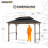 Sunjoy Wooden Grill Gazebo, 9.5 x 11.8 ft. Steel Hardtop Outdoor Gazebo for Year-Round Grilling, 2 Full Size Grills, Griddles or Smokers - Cook Station, Barbeque, Built-in Electrical Outlets-91016883