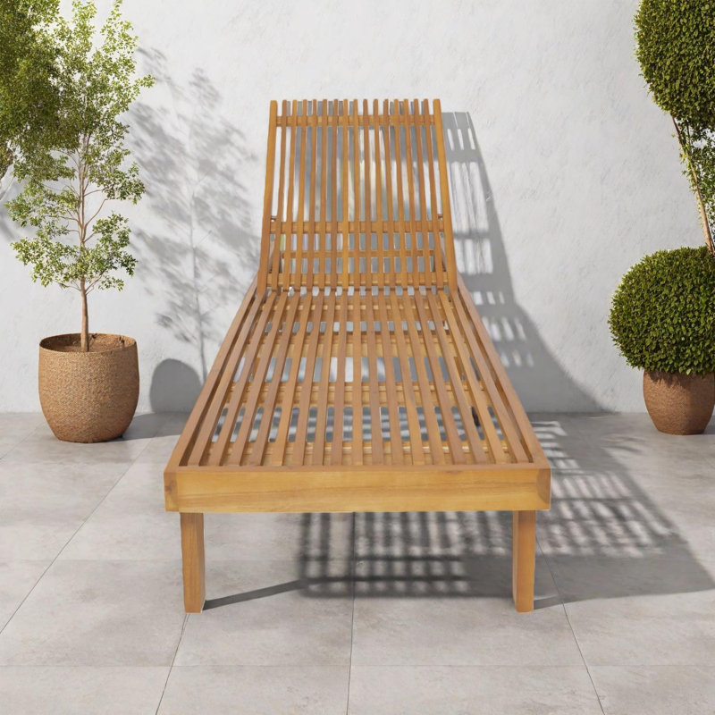 Chaise longue d'extérieur réglable en bois