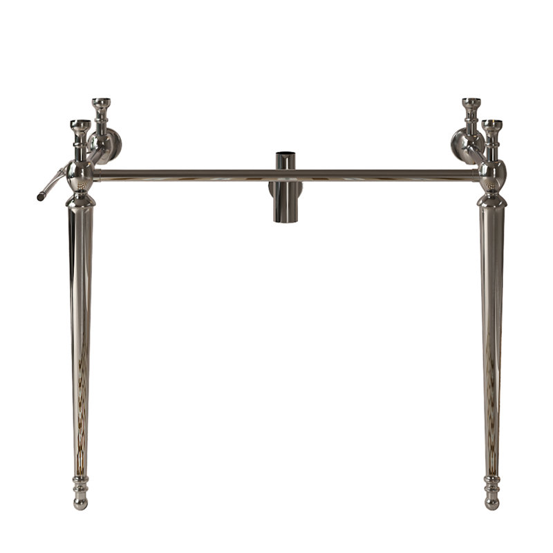 Console de salle de bain autoportante de 36 po avec pieds en fer, sans lavabo ni robinet, sans évier ni drain, chrome