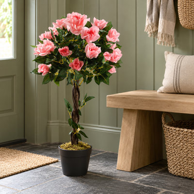 Plastic, Silk Rose Arrangement in Pot