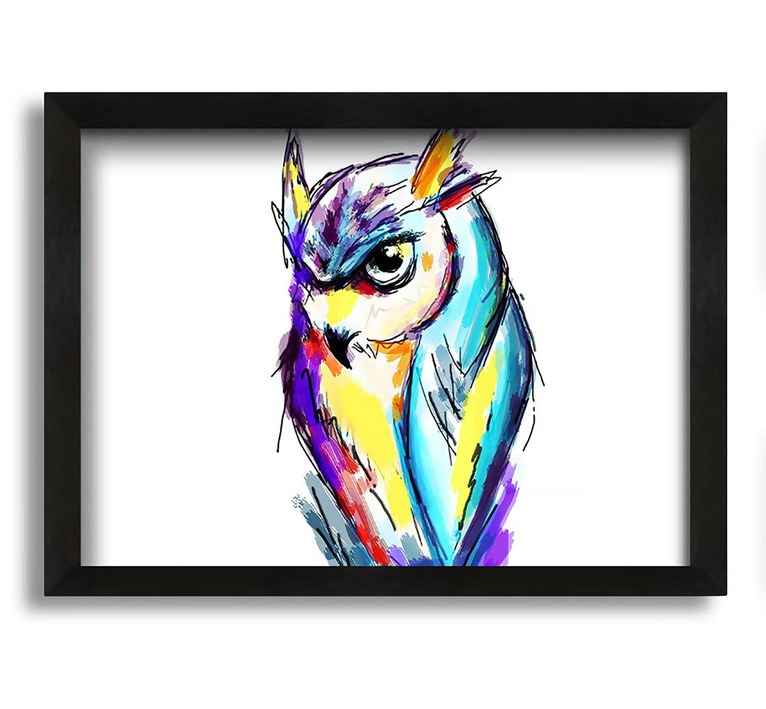 Gerahmtes Leinwandbild Rainbow Owl