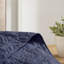 Couvre-lit réversible bleu marine double / grand - microfibre et 100%, lavable à la machine, style 3 pièces, rembourrage, Letton-127222674-127222677