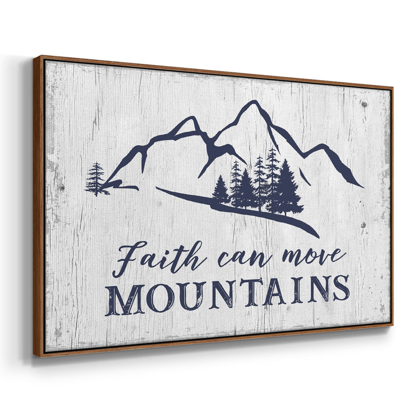 «Move Mountains», reproduction sur toile encadrée, Cadre noyer, H 27 po x l 41 po x P 2 po