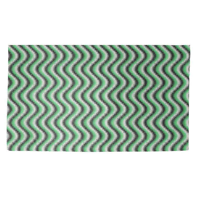 Tapis de porte ondulé intérieur Kitterman, Rectangle 2 pi 1 1/2 po x 3 pi 6 po, Vert