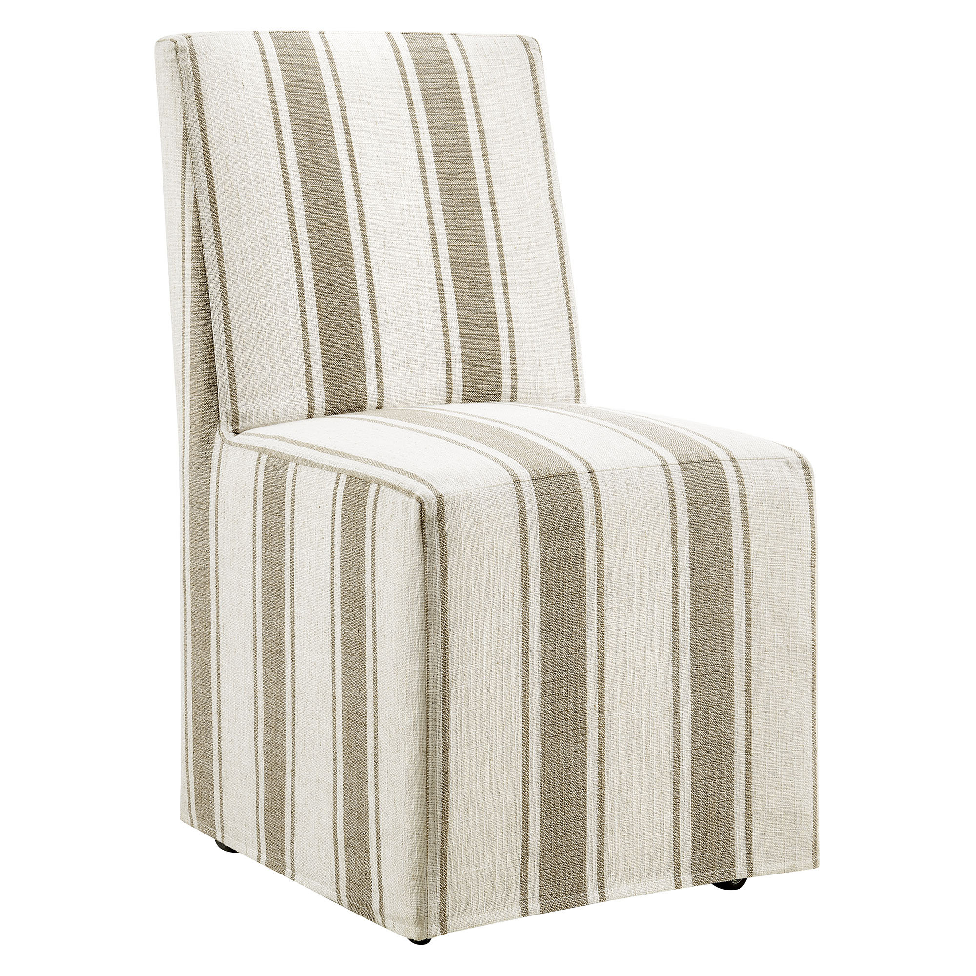 Dovecove Tessera Striped Slipcovered Dining Side Chair In Black Stripe | Wayfair