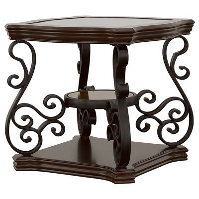 2-Shelf Glass Top End Table