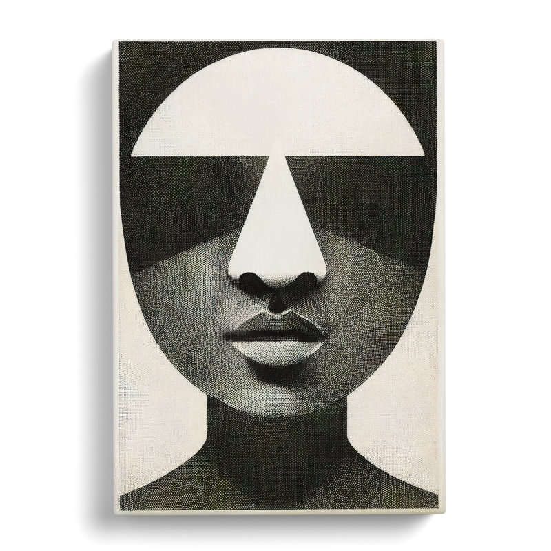 Halftone Face - Wrapped Canvas, 50cm H x 35cm W x 3cm D