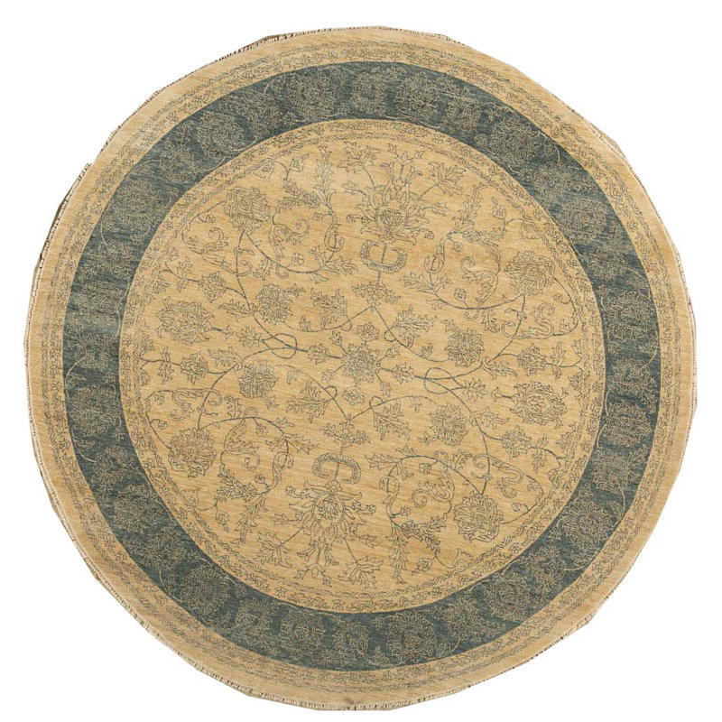 Cornwall Wool Oriental Area Rug in Sand/Blue