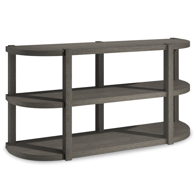 Gray Wood and Metal Modern Console Table with Storage
