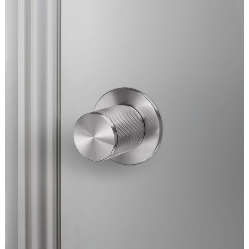 Cylindrical Knob with Round Rosette, Steel