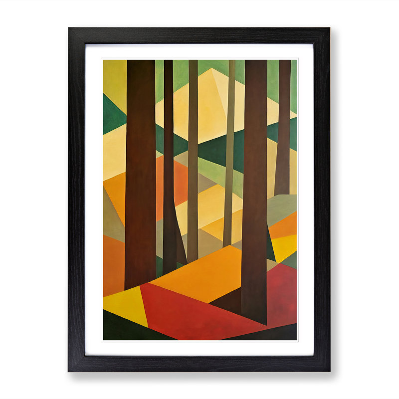 Spring Forest In Abstract Vol.1 - Single Picture Frame Print, 46cm H x 34cm W x 2cm D, Oak