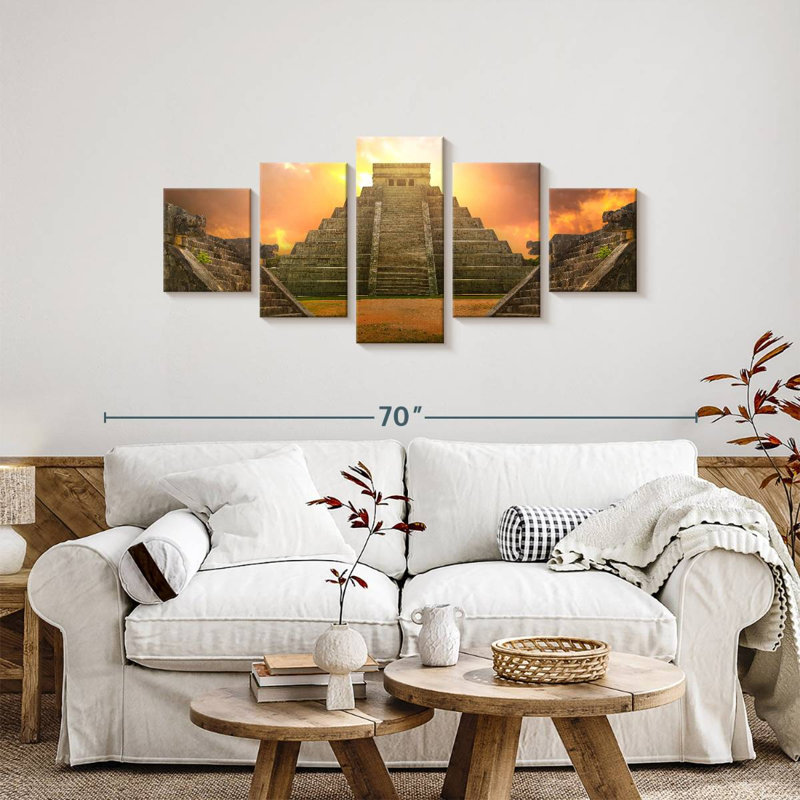 Sunset In Chichen Itza, 24" H x 55" W