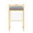 Fuji Contemporary Counter Stool In Gold With Grey Faux Leather By Lumisource - Set Of 2-237960910