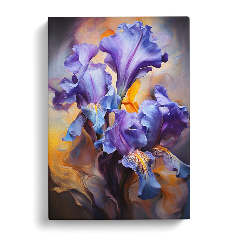 Iris Flower Modern - Wrapped Canvas, 60cm H x 40cm W x 3cm D