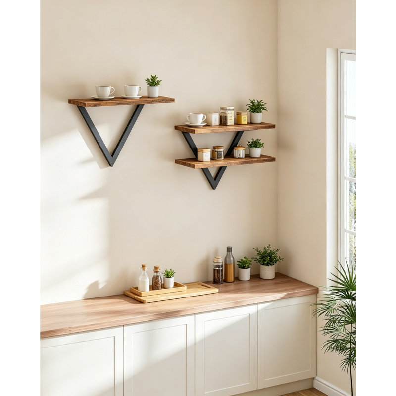 ‎Engineered Wood, Metal Floating Shelf